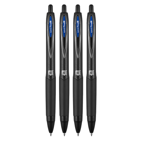 uniball™ 207 Plus+ Retractable Gel Pens, Medium Point (0.7mm), Blue, 4 Pack
