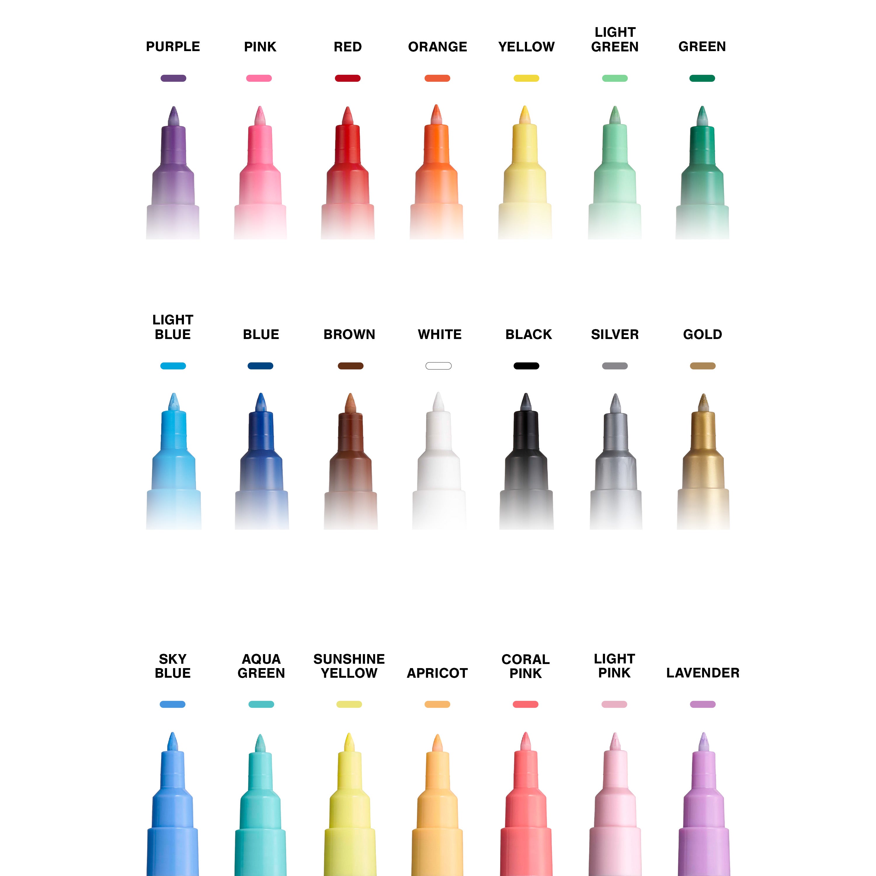 uni® POSCA® PC-1M, Water-Based Paint Markers (21 Pack)