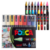 uni® POSCA® PC-5M, Water-Based Paint Markers (16 Pack)