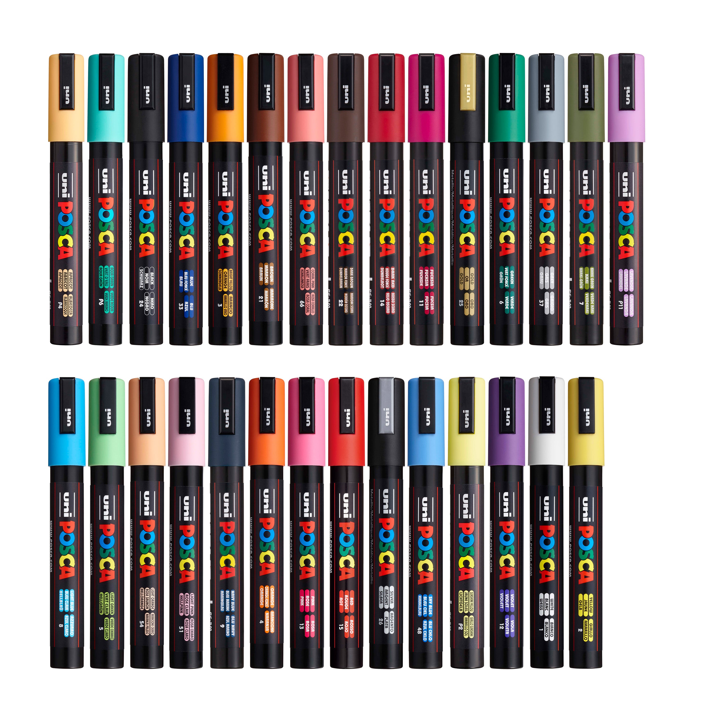 uni® POSCA® PC-5M, Water-Based Paint Markers (29 Pack)