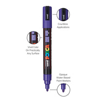 uni® POSCA® PC-5M, Dark Colors Water-Based Paint Markers (8 Pack)