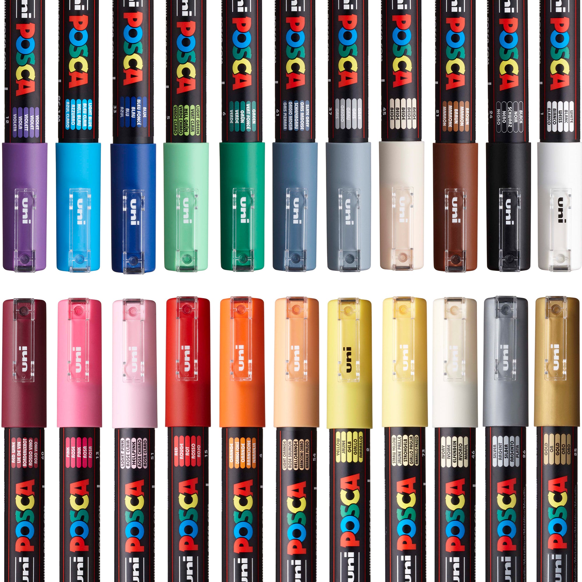 uni® POSCA® PC-1M, Water-Based Paint Markers (12 Pack)