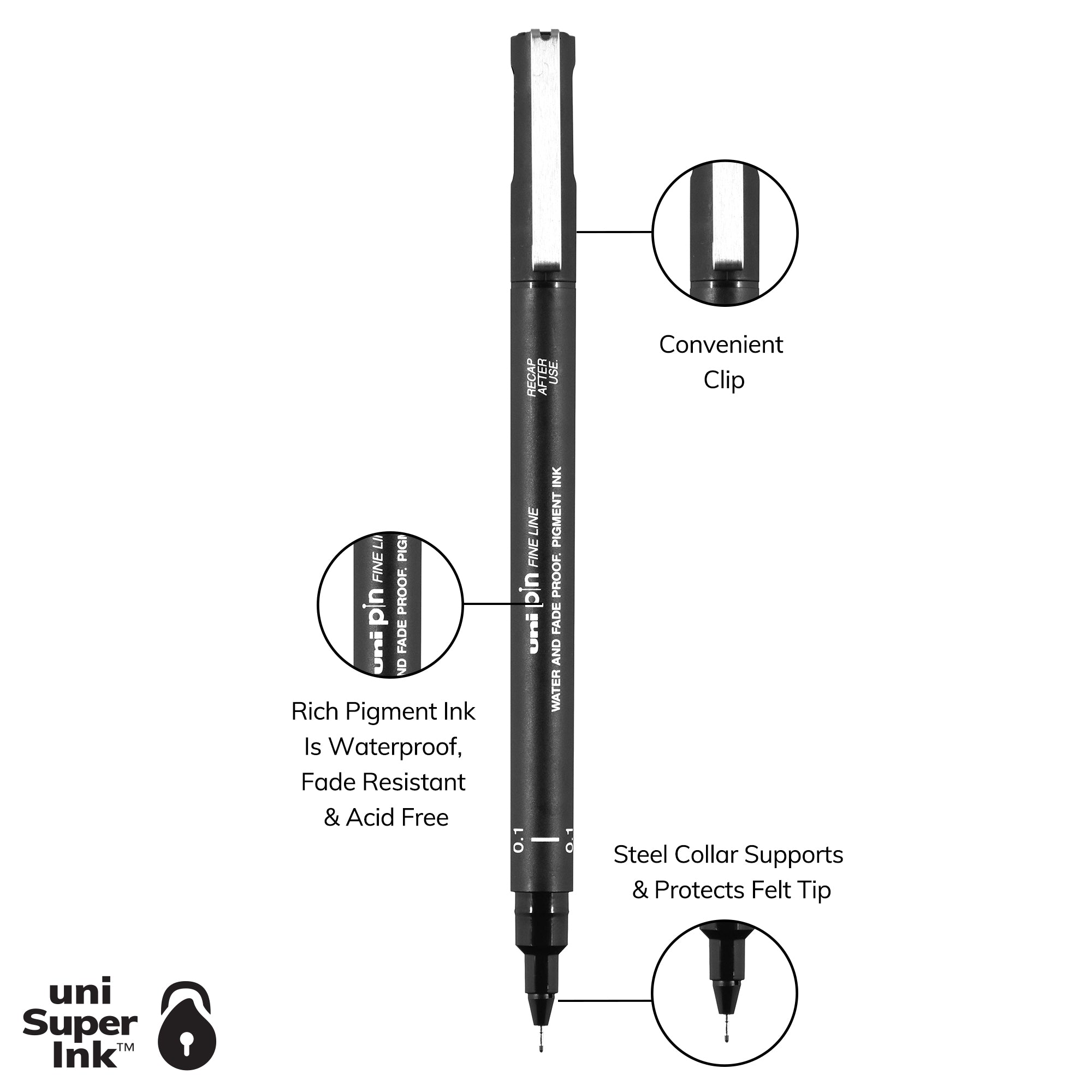 画材 uni pin FINE LINE DRAWING PEN Pin Fine Line Drawing Pens | 0.1mm | uni-ball