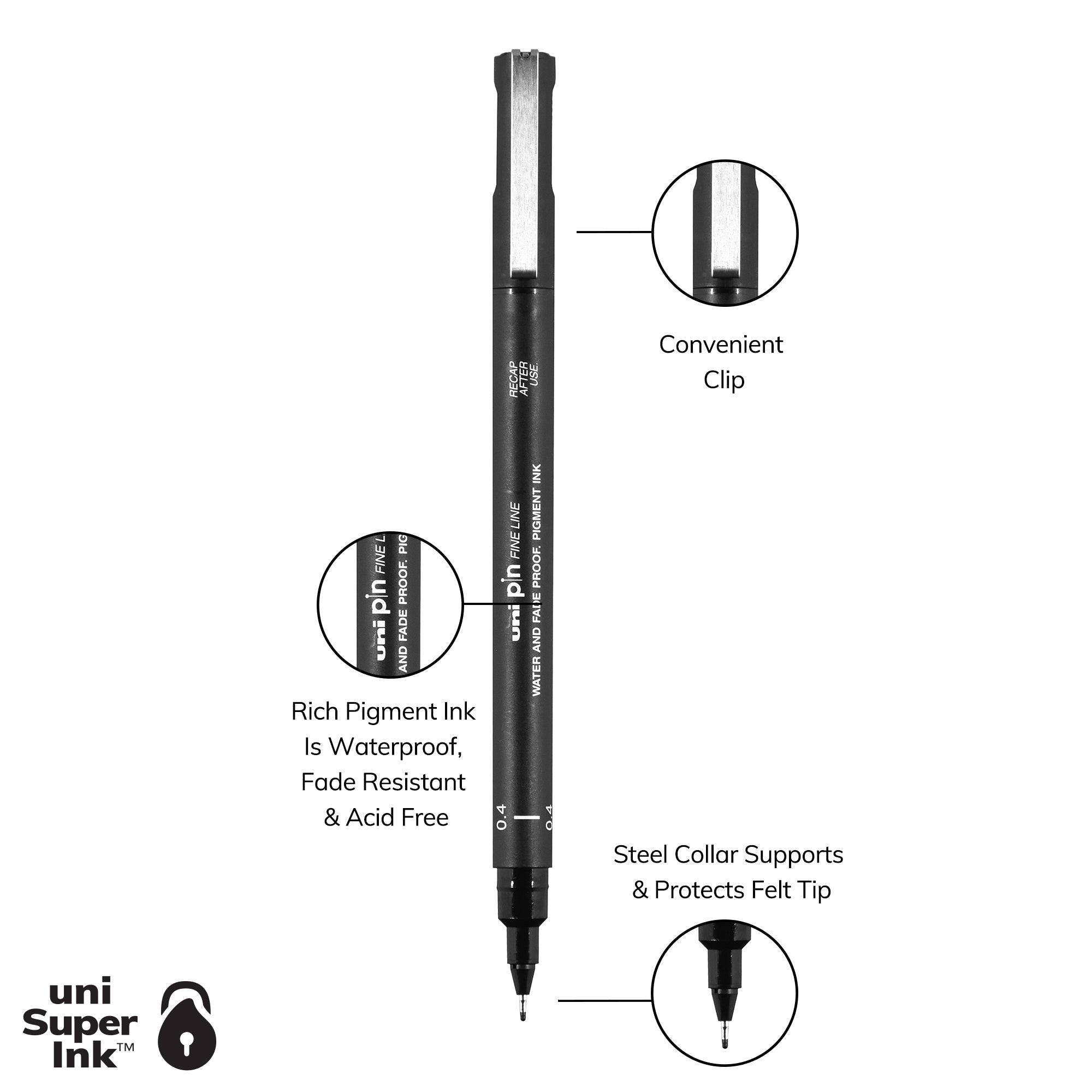 画材 uni pin FINE LINE DRAWING PEN Pin Fine Line Drawing Pens | 0.4mm | uni-ball