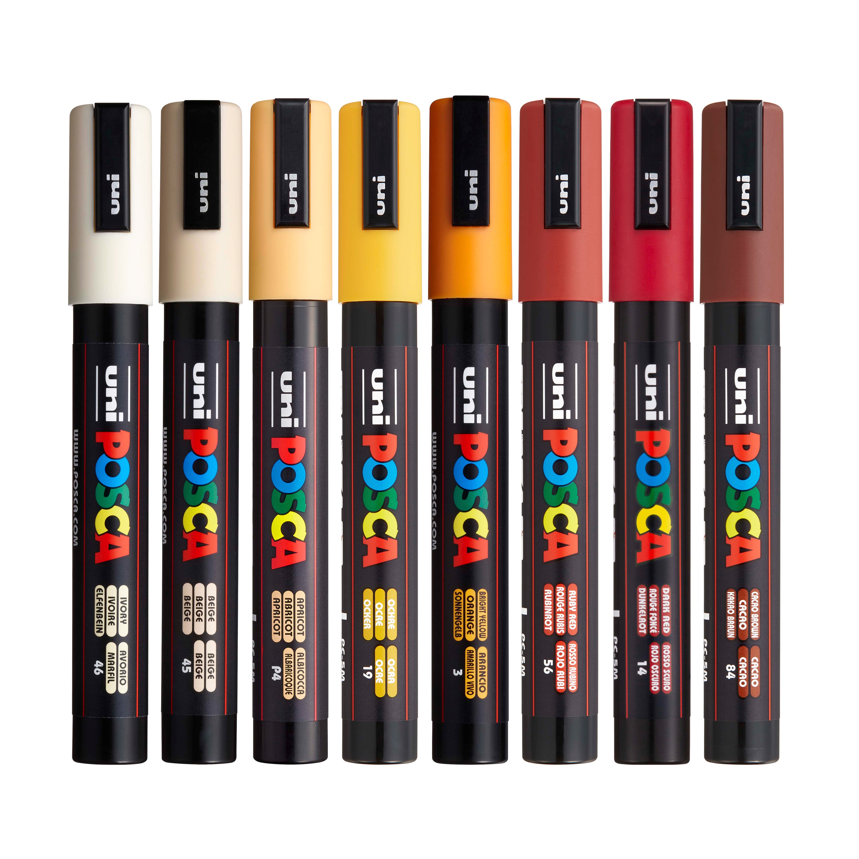 POSCA PC5M Marker Set - 8 Pastellfarben Mit Mittlerer Kegelspitze