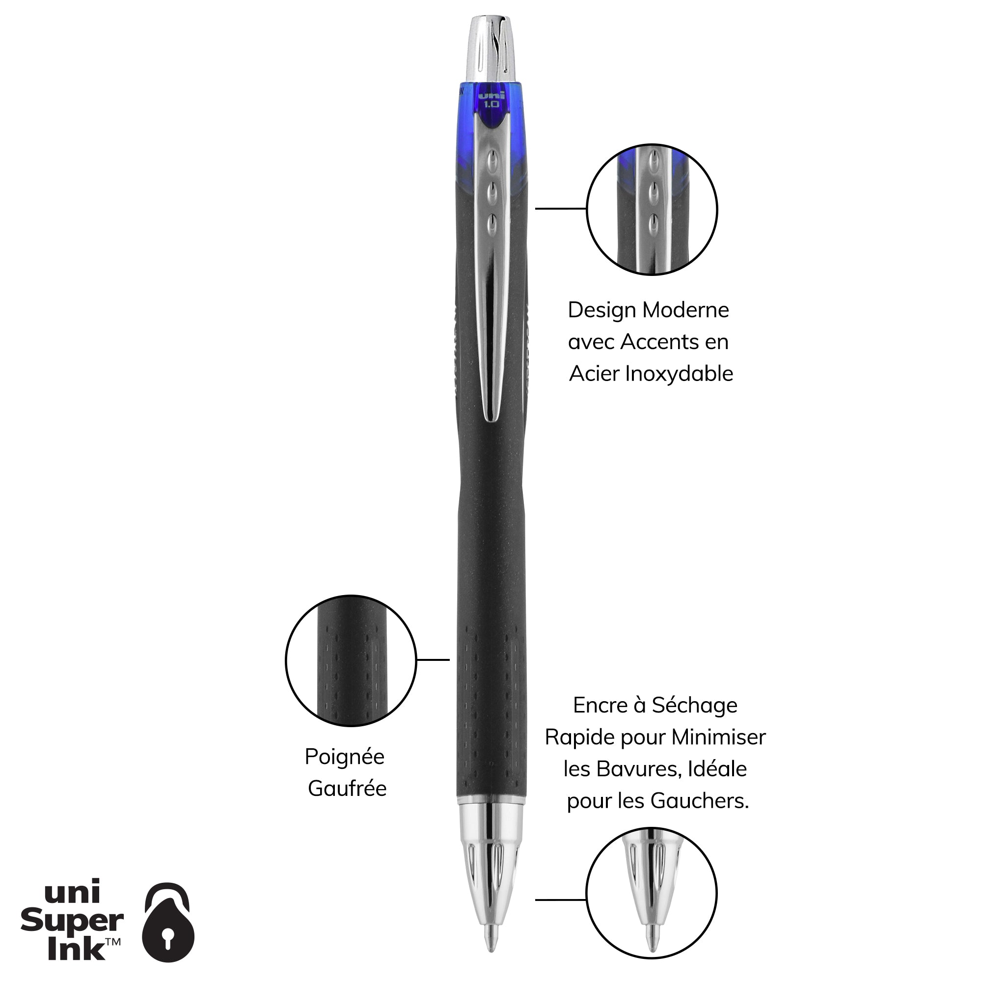 uniball™ Jetstream RT Ballpoint Pen, Medium Point (1.0mm), Blue, 3 Pack