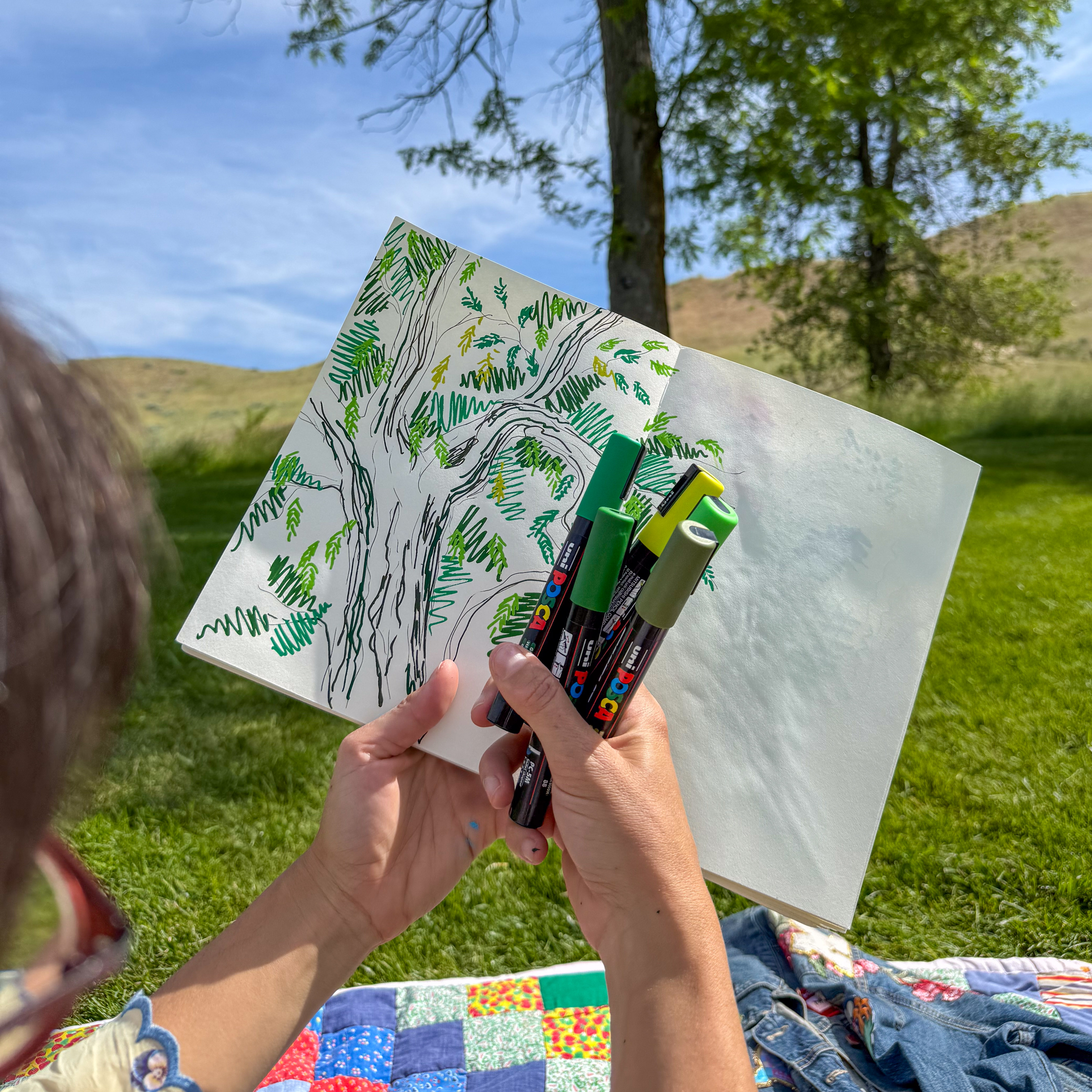 uni® POSCA® PC-5M, Green Shade Water-Based Paint Markers (8 Pack)