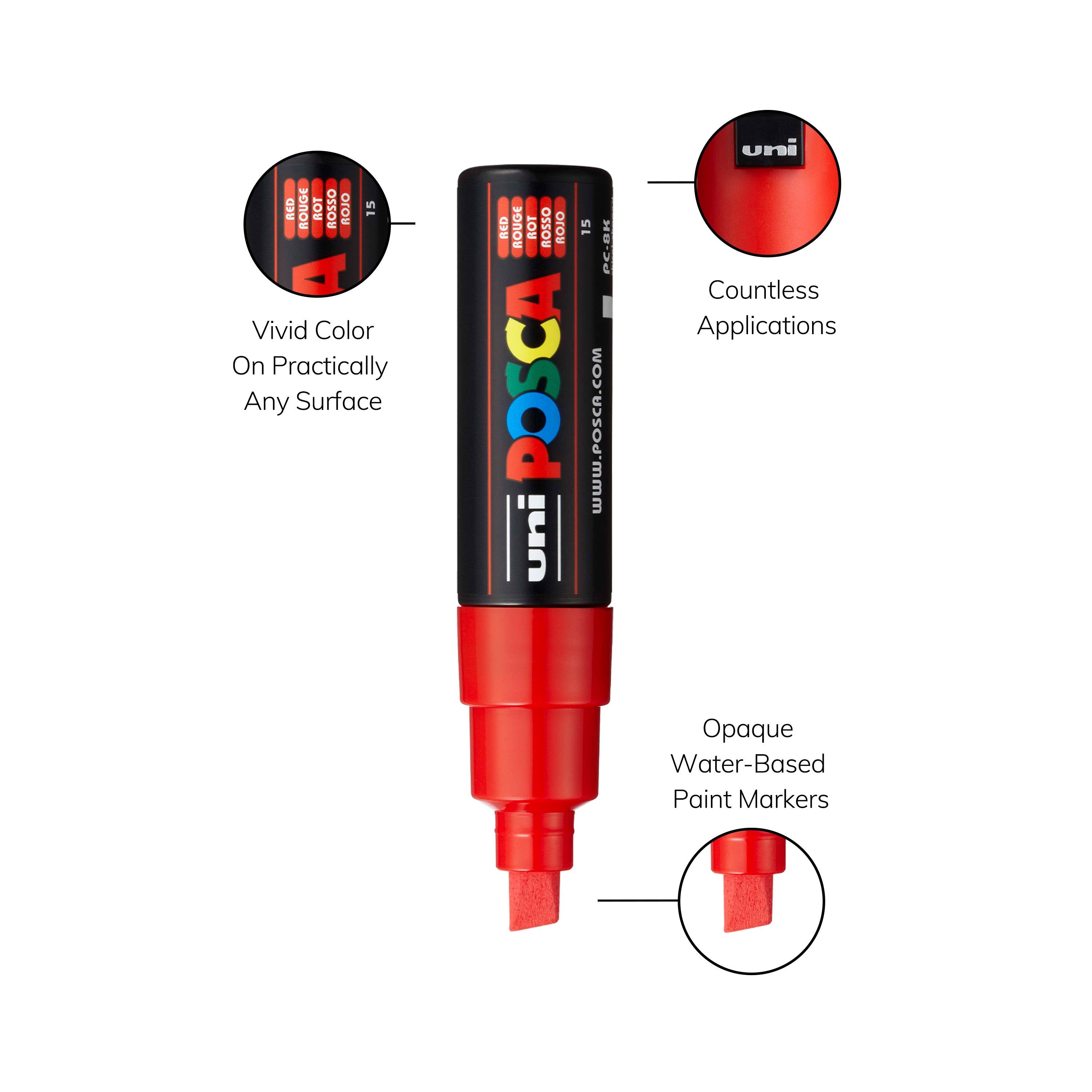 uni® POSCA® PC-8K, Water-Based Paint Markers (8 Pack)