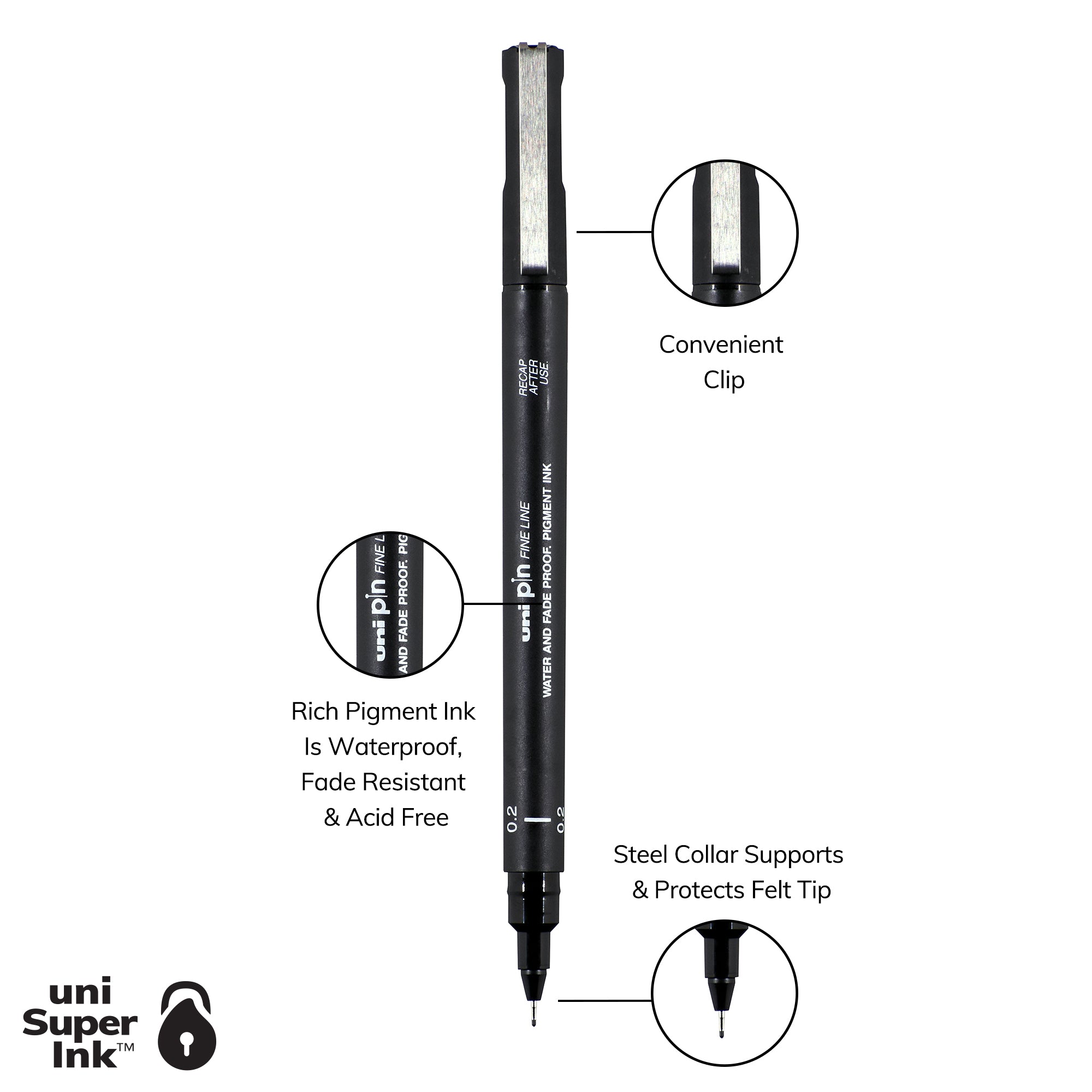 Pin Fine Line Drawing Pens | 0.2mm | uni-ball