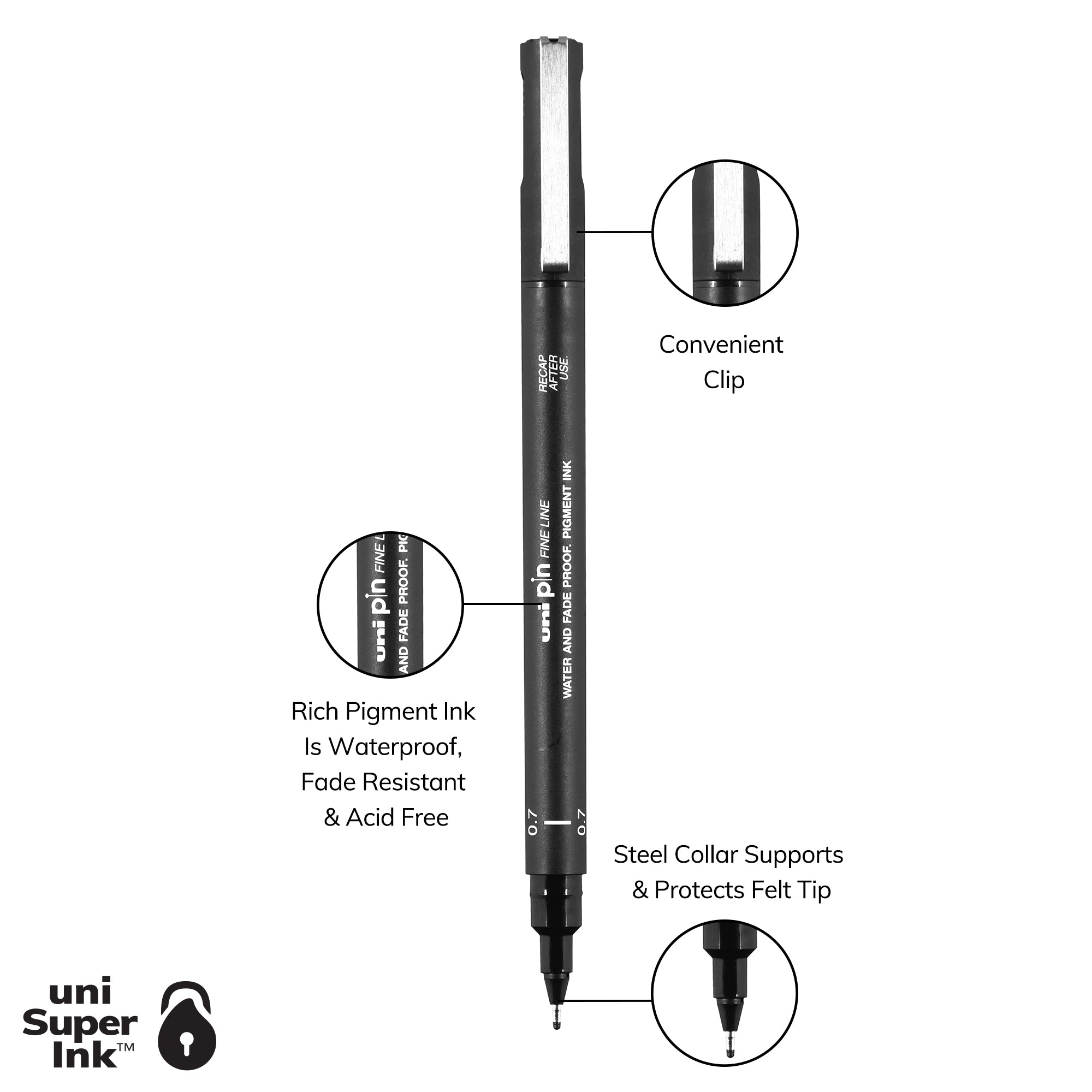 Pin Fine Line Drawing Pens | 0.7mm | uni-ball