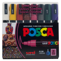 uni® POSCA® PC-5M, Dark Colors Water-Based Paint Markers (8 Pack)