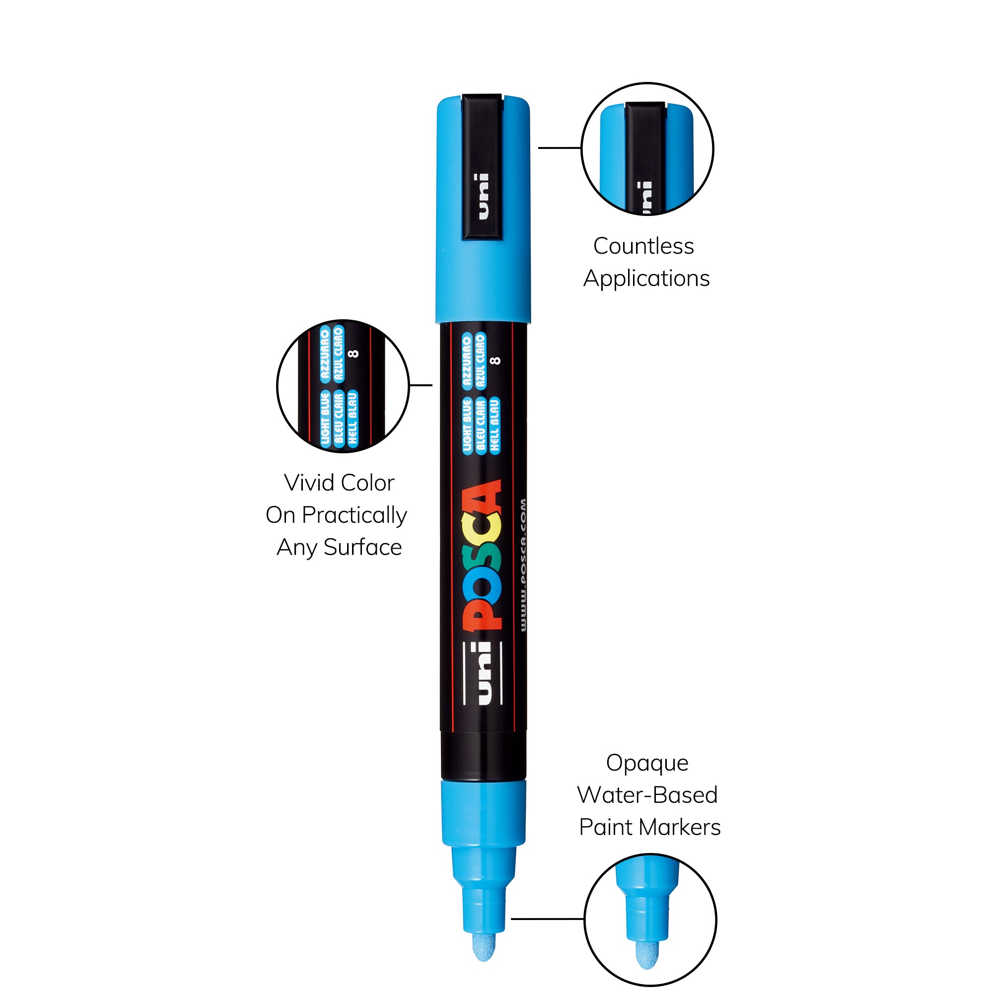 uni® POSCA® PC-5M Water-Based Paint Markers (8 Pack)