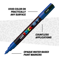 POSCA® PC-3M Water-Based Paint Markers, Fine Reversible Tip (0.9–1.3 mm), 8 Count Assorted Colors