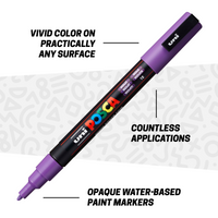 POSCA® PC-3M Water-Based Paint Markers, Fine Reversible Tip (0.9–1.3 mm), 15 Count Assorted Colors, PC3M15C, sales image