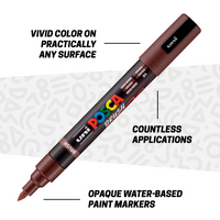 POSCA® PC-5BR Water-Based Paint Markers, Reversible Brush Tip (1.0–4.0 mm), 8 Count Assorted Warm Tones, 354530000, sales image