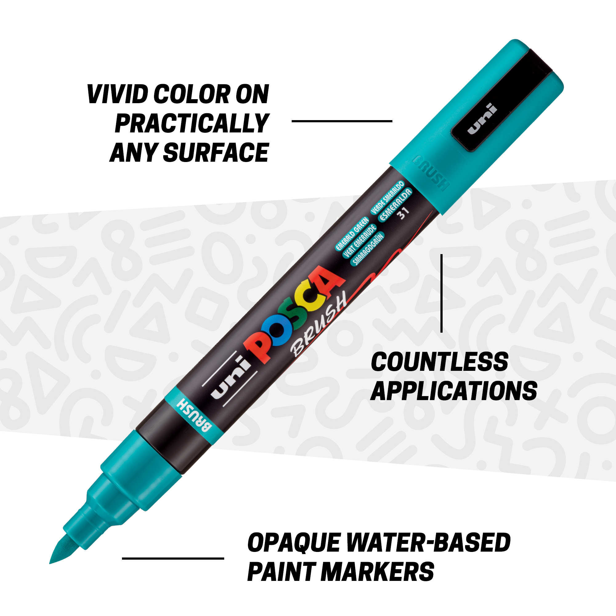 POSCA® PC-5BR Water-Based Paint Markers, Reversible Brush Tip (1.0–4.0 mm), 8 Count Assorted Earth Tones, 354555000, sales image