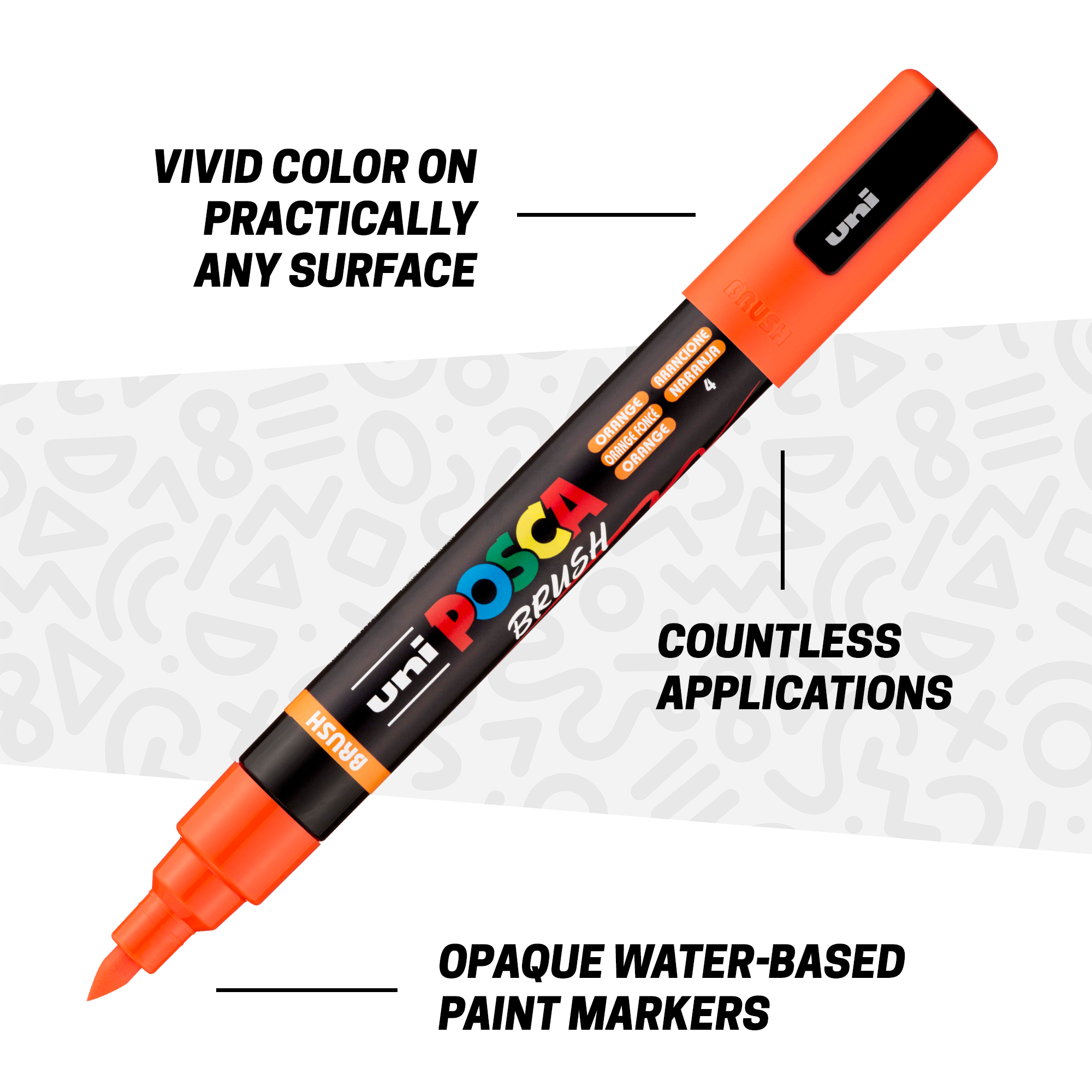 POSCA® PC-5BR Water-Based Paint Markers, Reversible Brush Tip (1.0–4.0 mm), 16 Count Assorted Colors, 311902000, sales image