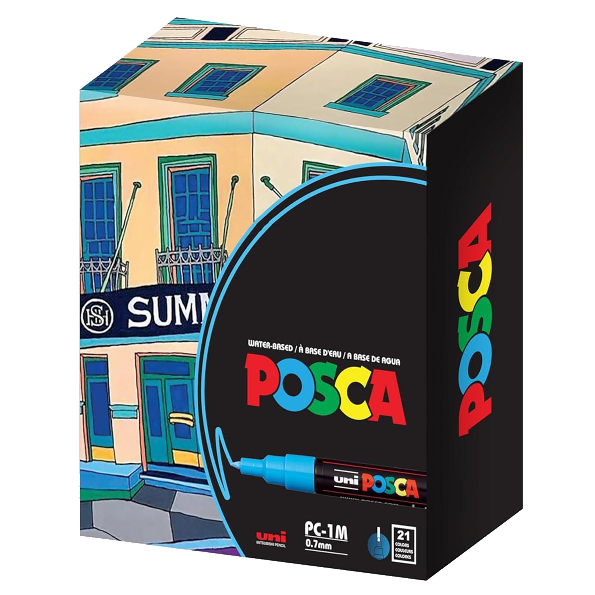 POSCA® PC-1M Water-Based Paint Markers, Extra Fine Tip (0.7 mm), 21 Count Assorted Colors