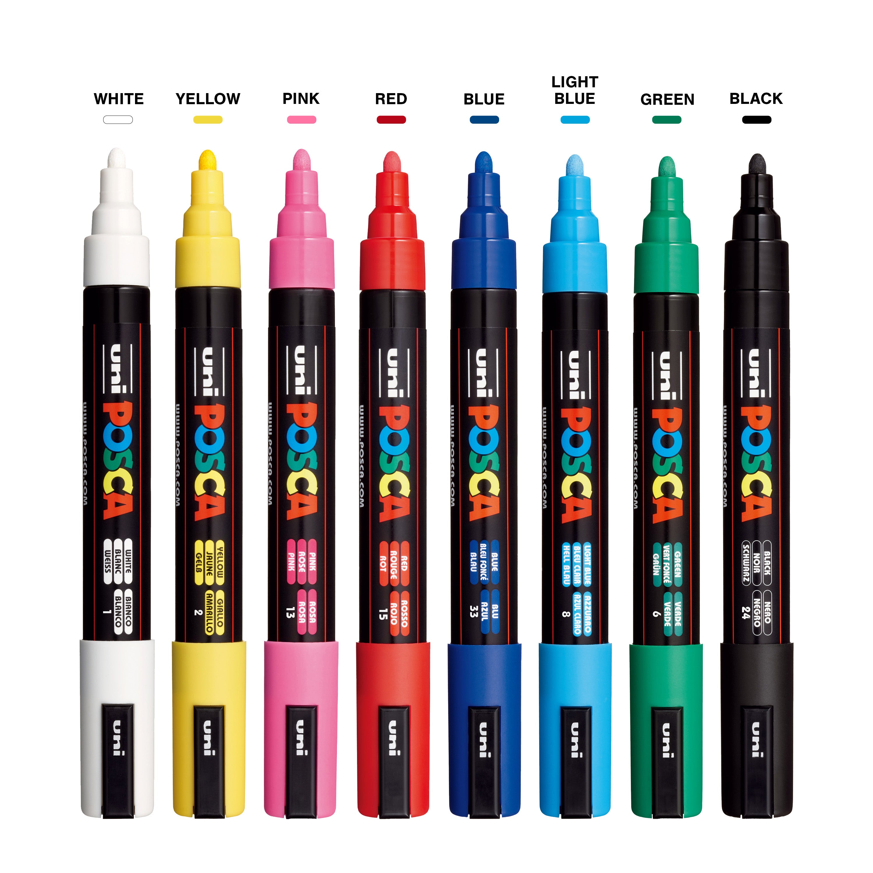 Posca Background uni® POSCA® PC-3M Water-Based Paint Markers (8 Pack)