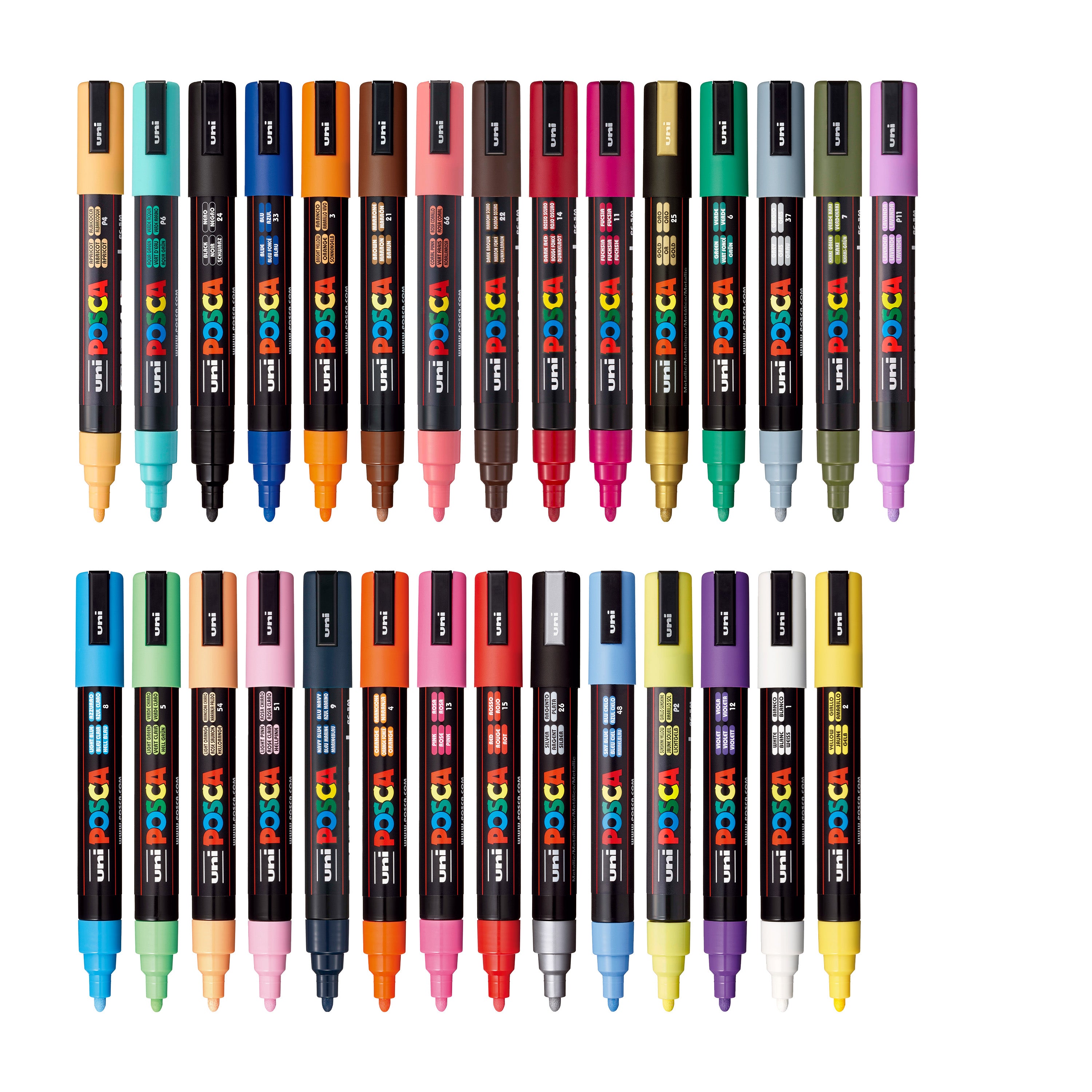 uni® POSCA® PC-5M, Water-Based Paint Markers (29 Pack)
