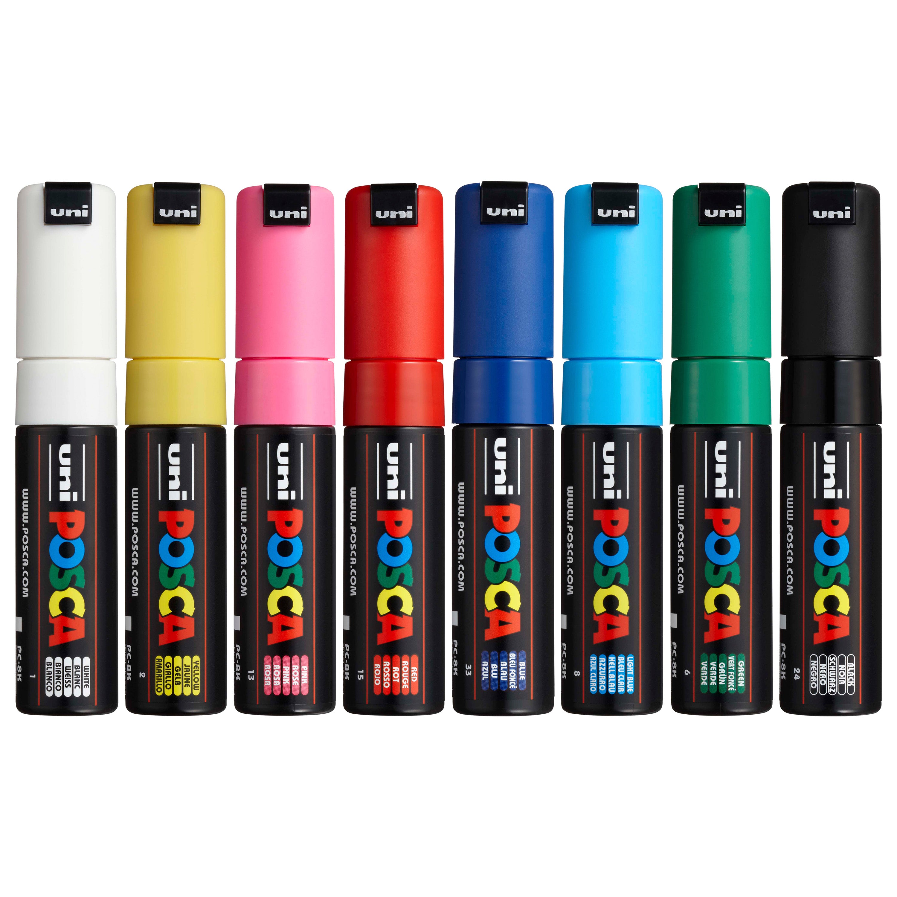 uni® POSCA® PC-8K, Water-Based Paint Markers (8 Pack)
