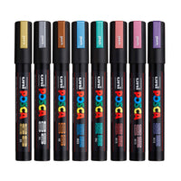 uni® POSCA® PC-5M, Metallic Water-Based Paint Markers (8 Pack)