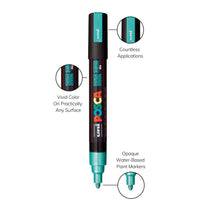 uni® POSCA® PC-5M, Metallic Water-Based Paint Markers (8 Pack)