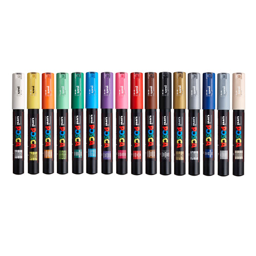 uni® POSCA® PC-1M, Water-Based Paint Markers, (16 Pack)