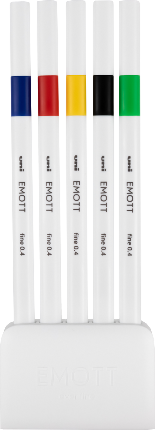uni® EMOTT, Fine Line Marker Pens (5 Color Set)