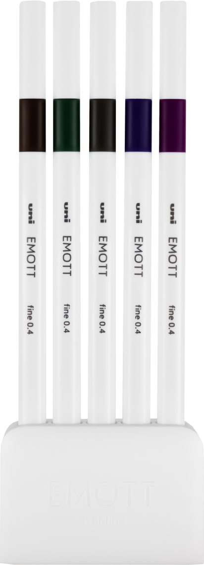 uni® EMOTT, Fine Line Marker Pens (5 Color Set)