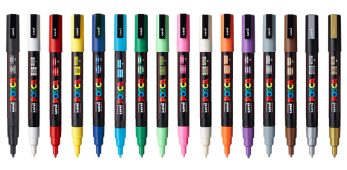 uni® POSCA® PC-3M, Water-Based Paint Markers (16 Pack)